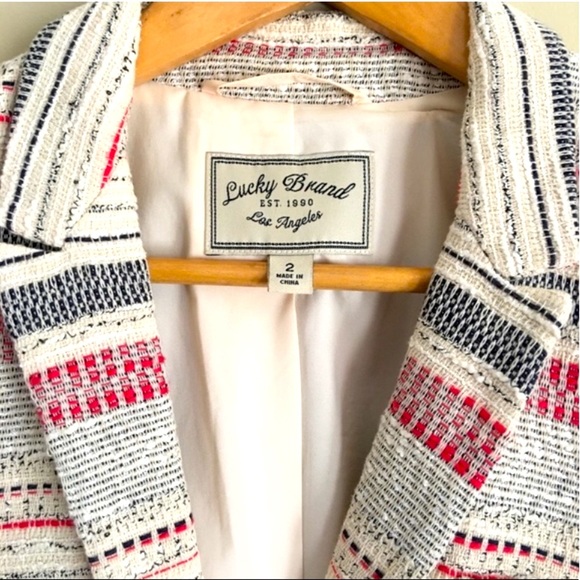 Lucky Brand Tweed Stripe Schoolboy Blazer Jacket - Picture 8 of 13
